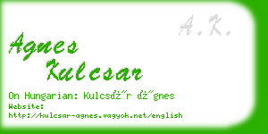 agnes kulcsar business card